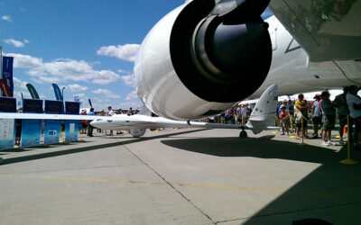 At Oshkosh on display under the Airbus A350