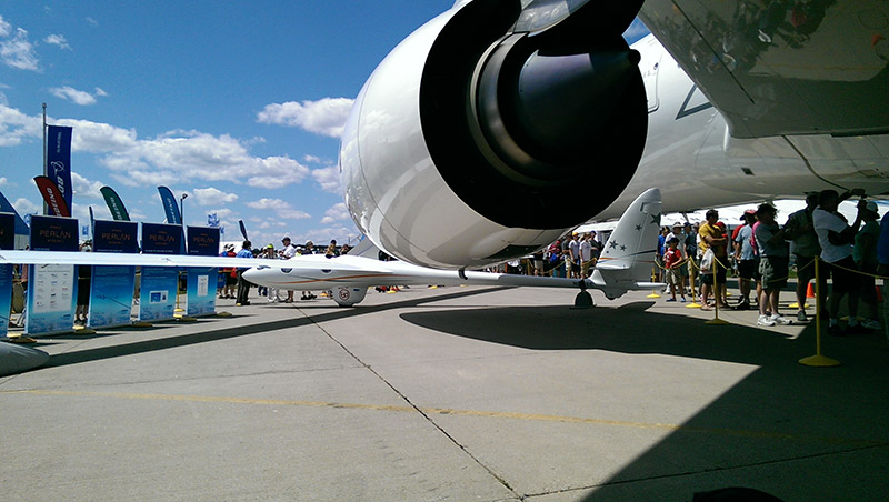 At Oshkosh on display under the Airbus A350